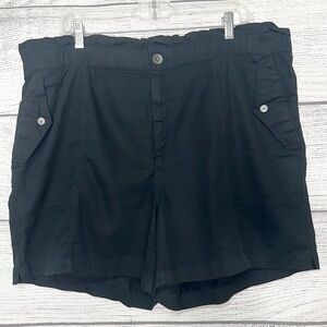 Old Navy Black High-Waisted Twill Utility Shorts Size XL 5-inch inseam